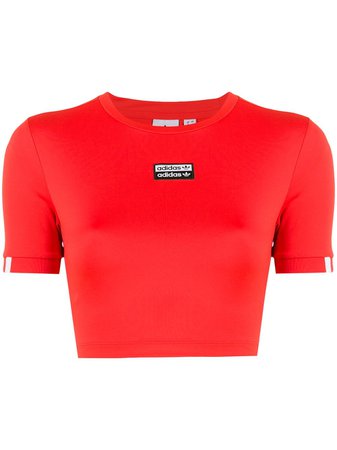 Adidas Camiseta Cropped Com Logo e Listras - Farfetch