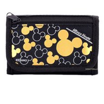 Disney - Mickey Mouse Character Black Gold Trifold Wallet - Walmart.com