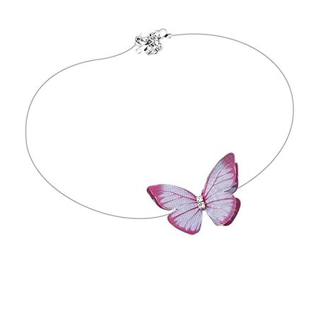 Amazon.com: Novelty Necklace,WYTong Womens Popular Invisible Fish Line Necklace Two-layer Butterfly Pendant Jewelry (C): Jewelry