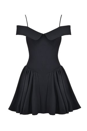 Clothing : Mini Dresses : 'Elida' Black Corset Mini Dress