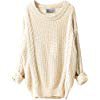 Liny Xin Women's Cashmere Oversized Loose Knitted Crew Neck Long Sleeve Winter Warm Wool Pullover Long Sweater Dresses Tops (Beige) at Amazon Women’s Clothing store: