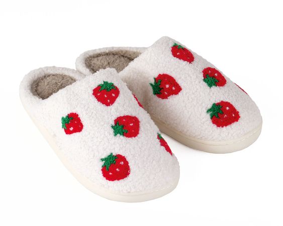 Strawberry Slippers | Plush Berry Slide On Slippers