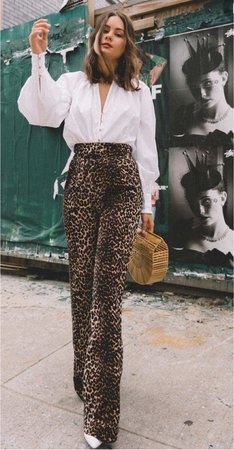 girl wearing leopard print pants