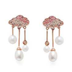 Pink Cloud Pearl Drop Earrings - Pinterest