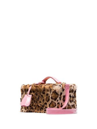 Natasha Zinko brown leopard print faux fur patent leather trim cross body box bag $1,253 - Buy Online SS19 - Quick Shipping, Price