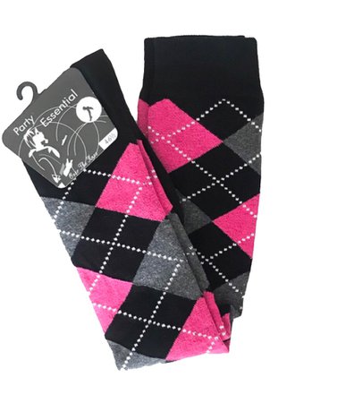 black pink argyle socks