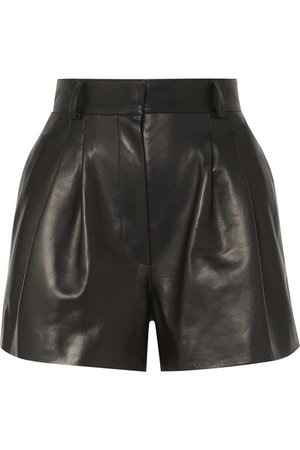 Alaïa | Pleated leather shorts | NET-A-PORTER.COM
