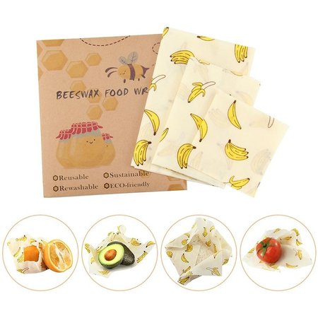 3pcs/set Reusable Waste Food Wrap Beeswax Wrap Sustainable Free Beeswax Food Storage Cloth Eco Friendly Snack Wrap Kitchen Tools | Wish