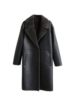 MANGO Faux shearling-lined coat