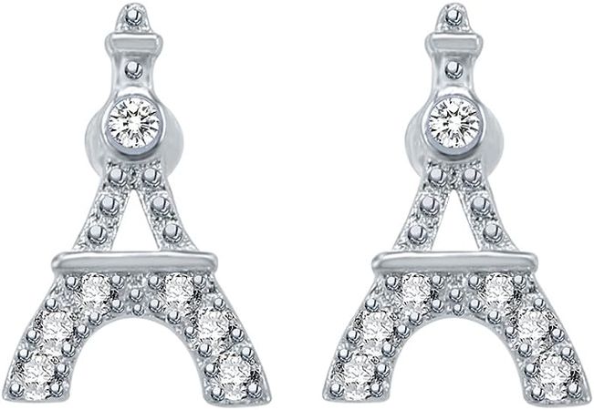 Amazon.com: AoedeJ Hypoallergenic Paris Eiffel Tower Stud Earrings 925 Sterling Silver Small Earrings Stud Gift for Women (Style 3): Clothing, Shoes & Jewelry