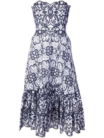 Jonathan Simkhai Embroidered Strapless Flared Dress - Farfetch