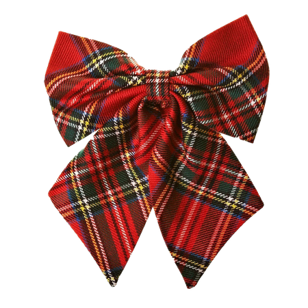 red plaid ribbon bow 1