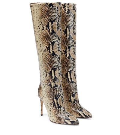 Paris Texas - Animal-print leather knee-high boots | Mytheresa