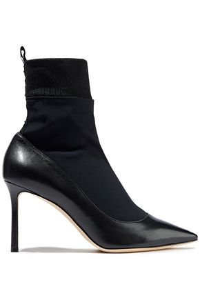 Printed stretch-knit and leather sock boots | JIMMY CHOO | Sale up to 70% off | THE OUTNET