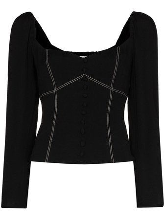 Shop Reformation clio sweetheart-neck blouse with Express Delivery - FARFETCH