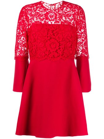 Valentino Lace Detail Short Dress - Farfetch