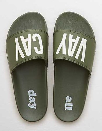 Aerie Summer Slides, Olive Fun | Aerie for American Eagle