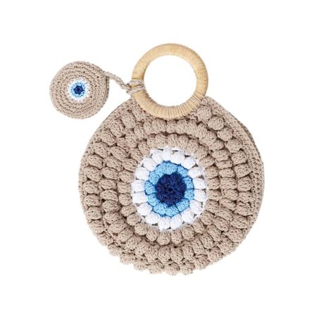 Round Evil Eye Crochet Bag | N'Onat | Wolf & Badger