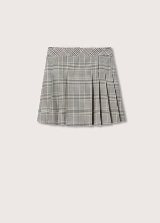 Pleat-detail check skirt - Women | Mango USA