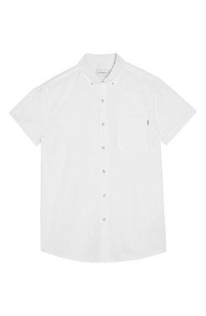 Topman Muscle Fit Short Sleeve Button-Down Oxford Shirt | Nordstrom