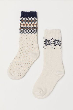 2-pack Socks - Natural white - Ladies | H&M US