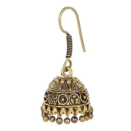 Amazon.com: Sansar India Oxidized Small Lightweight Jhumka Indian Earrings Jewelry for Girls and Women 1398: Clothing