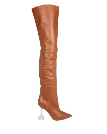 Olivia Glass Heel Tall Leather Boots