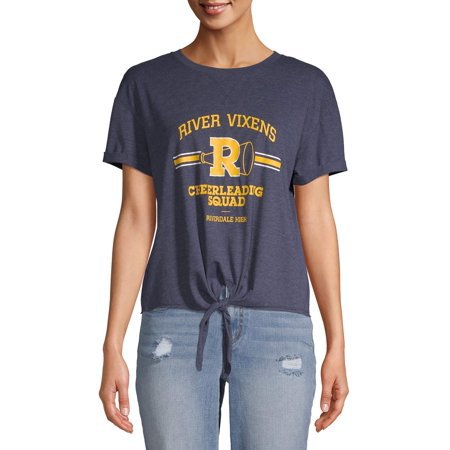 Riverdale - Riverdale Juniors' Cuff Sleeve Tie Front Graphic T-Shirt - Walmart.com - Walmart.com
