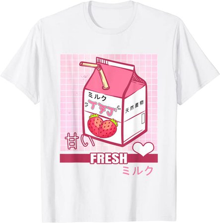 Amazon.com: 90s Japanese Otaku Stylish Aesthetic Milk Cute Gift T-Shirt T-Shirt: Clothing