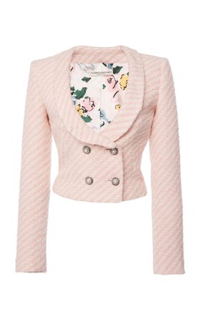 Striped Cotton-Blend Tweed Cropped Blazer By Alessandra Rich | Moda Operandi