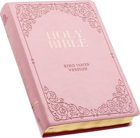 Amazon.com: KJV Holy Bible, Giant Print Full-size Faux Leather Red Letter Edition - Thumb Index & Ribbon Marker, King James Version, Pink: 9781432133115: Christian Art Publishers: Books
