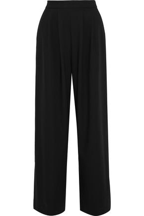 Shane grosgrain-trimmed cotton-blend wide-leg pants | IRIS & INK | Sale up to 70% off | THE OUTNET