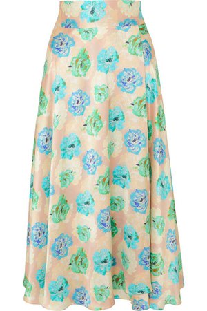 HARMUR | Floral-print silk-satin wrap midi skirt | NET-A-PORTER.COM
