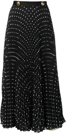 polka dot print pleated skirt