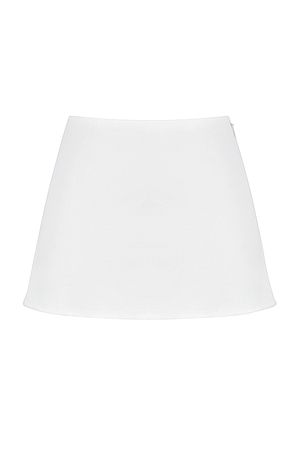 Clothing : Skirts : 'Mallie' White Linen A-Line Mini Skirt