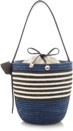 Cesta Collective Lunchpail Leather-Trimmed Sisal Bucket Bag