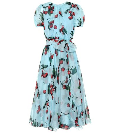 Exclusive to Mytheresa – cherry printed silk dress