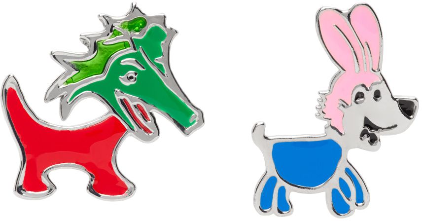 Chopova Lowena: Multicolor Dragon Dog Earrings | SSENSE