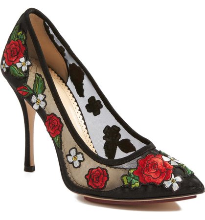 Charlotte Olympia Monroe Embroidered Pump (Women) | Nordstrom