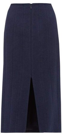 Pietrasole Wool Blend Midi Skirt - Womens - Navy