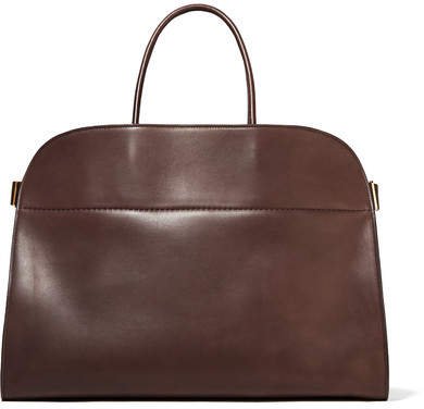 Margaux 17 Buckled Leather Tote - Brown