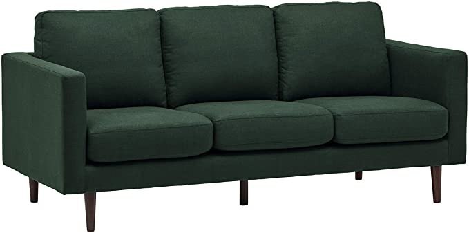 Amazon.com: Amazon Brand – Rivet Revolve Modern Upholstered Sofa Couch, 80"W, Heritage Green: Kitchen & Dining