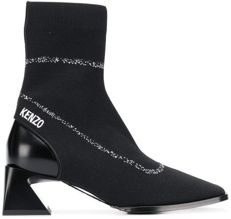 Logo-Embroidered Sock Boots