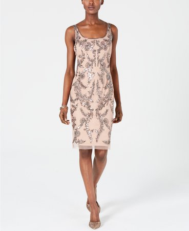 Adrianna Papell Embellished Sheath Dress & Reviews - Dresses - Women - Macy's