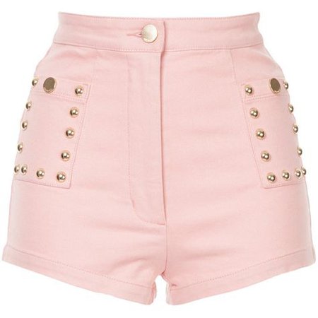 light pink denim shorts