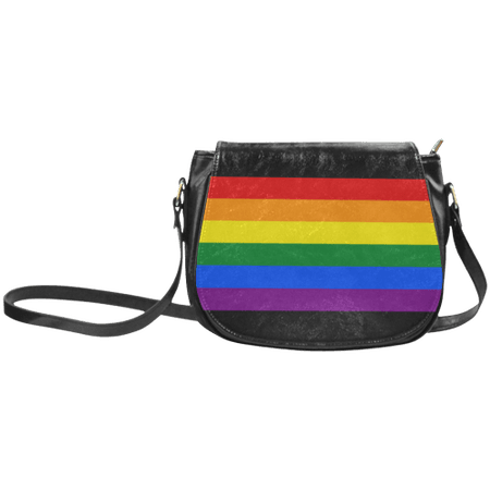 Gay Pride Rainbow Flag Stripes Classic Saddle Bag/Large (Model 1648) | ID: D347482