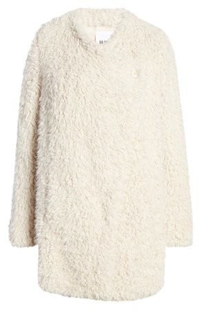 BB Dakota Cozy Faux Fur Drape Front Coat | Nordstrom