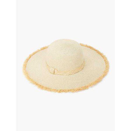 Hats | Shop Women's Camel Raw Edge Straw Hat at Fashiontage | 7df774cd-0-color-camel-size-one-size