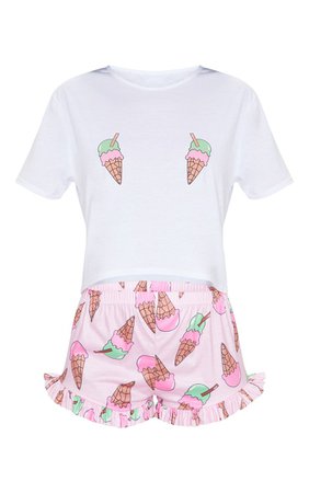 Pink Ice Cream Short PJ Set - New In | PrettyLittleThing USA