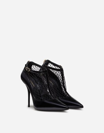 Women's Pumps in Black | Mesh t-strap heels | Dolce&Gabbana